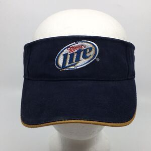 Vintage Miller Light Navy Visor Hat 100% Cotton with Velcro Backstrap